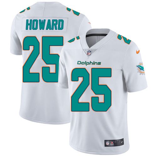 Men Miami Dolphins 25 Xavien Howard Nike White Limited NFL Jersey